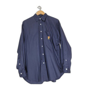 Men's Ralph Lauren Navy Blue Long Sleeve Button Shirt - sz 10